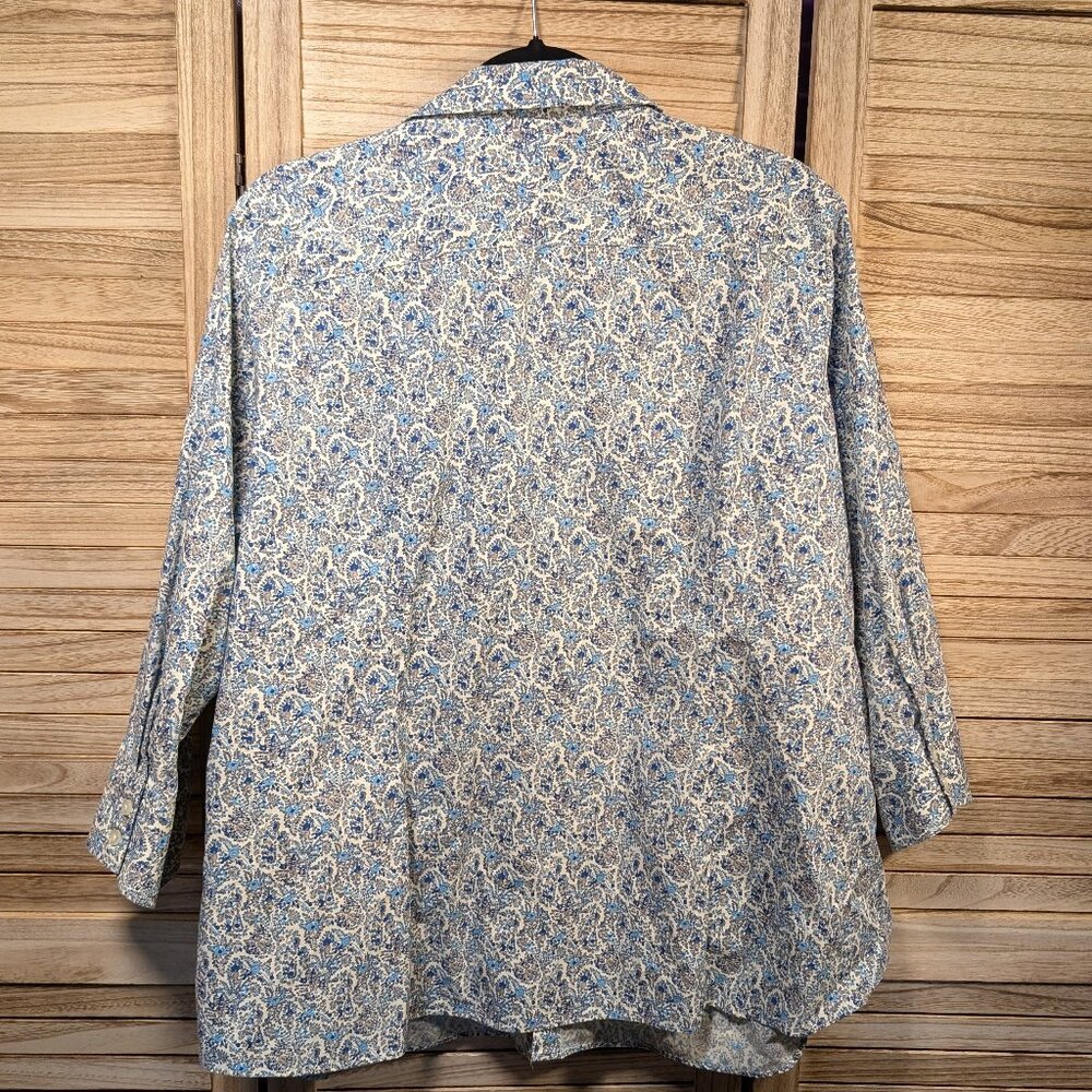 🧨🧨Lands' End Shirt Floral Button-Up Blouse Size 24W - Picture 7 of 8